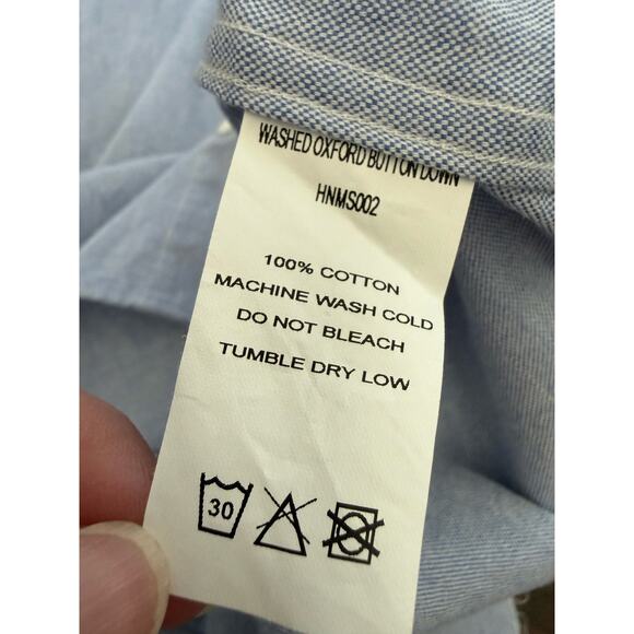 APOLIS Global Citizen Men's washed Oxford Blue Button Down Shirt size small - Picture 12 of 12